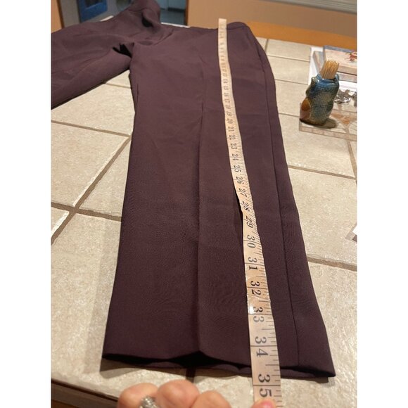 Ann Taylor Curvy Fit High Rise Ankle Pants Slim Leg Polyester/Spandex Plum 6P - Picture 14 of 16